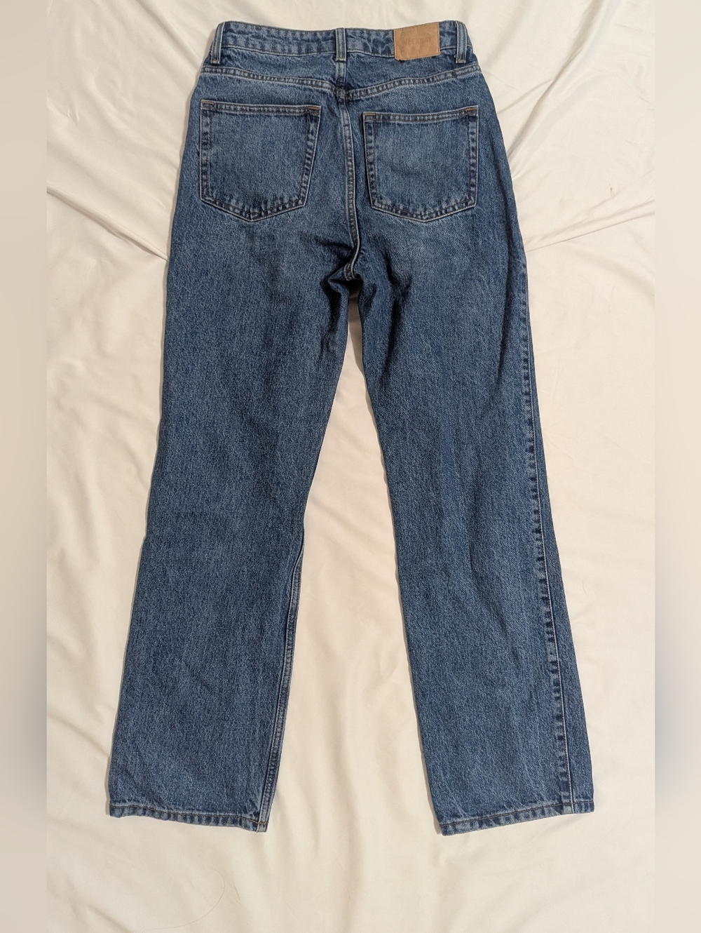 WEEKDAY ROWE SUPER HIGH WAISTED REGULAR STRAIGHT LEG JEANS, Color Blue Size 27 - Picture 3 of 12